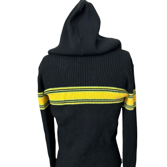 Emanuel Ungaro Liberte Ribbed Cardigan Zip Sweater with Hood Hoodie Size P - Picture 5 of 7